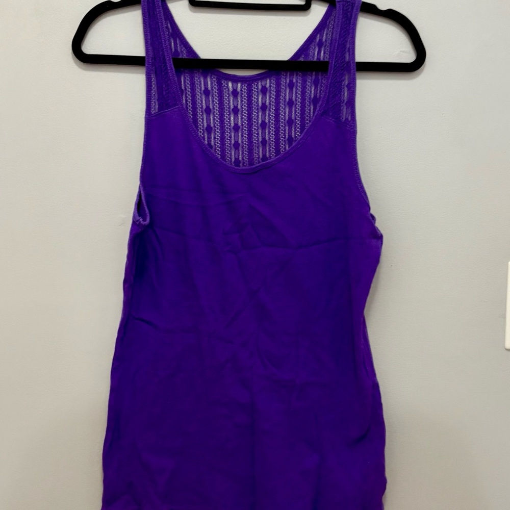 Arizona Jean Company Vibrant Purple Lace Tank Top - Picture 2 of 5